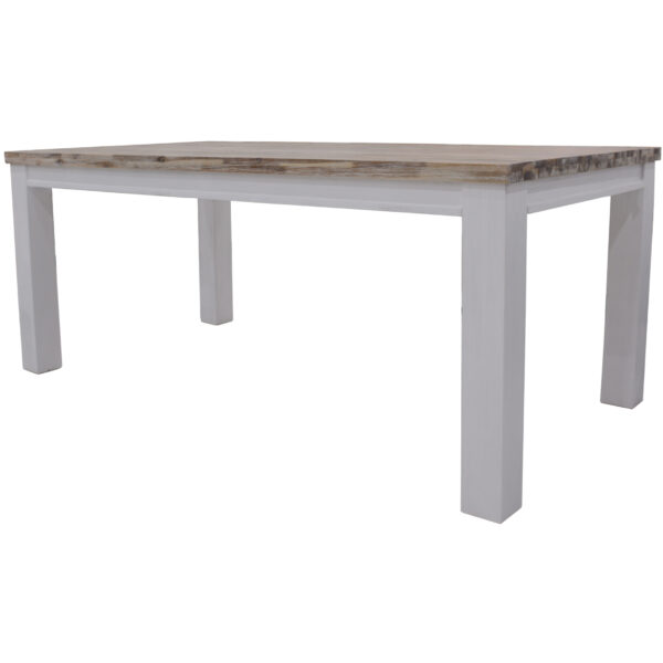 HomeDiscount-Plumeria Dining Table 225cm Solid Acacia Wood Home Dinner Furniture -White Brush