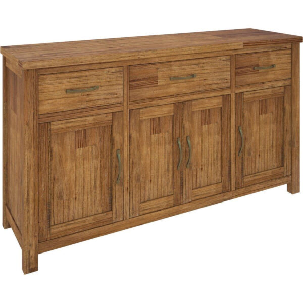 HomeDiscount-Birdsville Buffet Table 161cm 4 Door 3 Drawer Solid Mt Ash Timber Wood - Brown