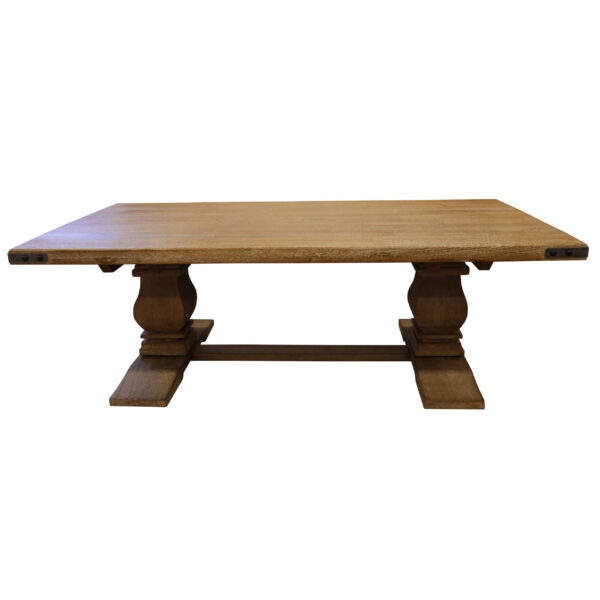 HomeDiscount-Gloriosa Coffee Table 140cm Pedestal Solid Mango Timber Wood - Honey Wash