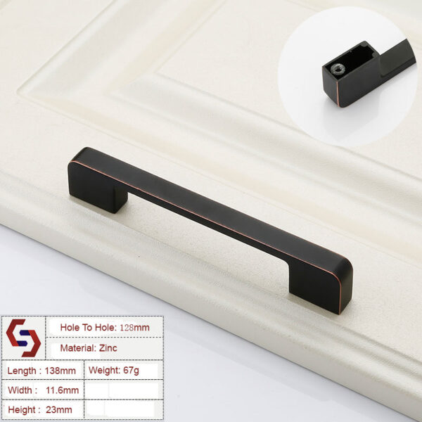 HomeDiscount-Zinc Kitchen Cabinet Handles Drawer Bar Handle Pull black+copper color hole to h