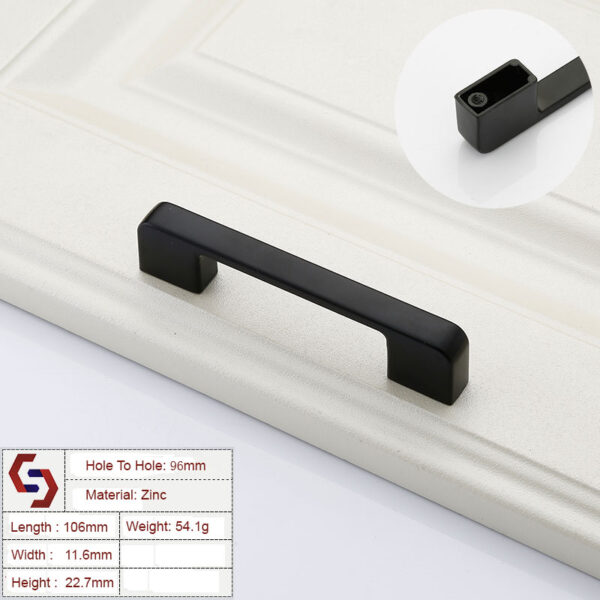 HomeDiscount-Zinc Kitchen Cabinet Handles Drawer Bar Handle Pull black color hole to hole siz