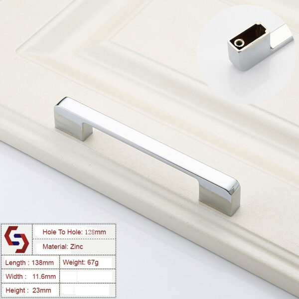 HomeDiscount-Zinc Kitchen Cabinet Handles Drawer Bar Handle Pull silver color hole to hole si