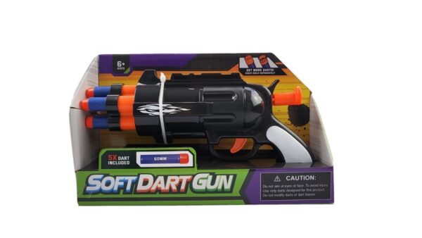 HomeDiscount-Soft Dart Black Gun for Children (Includes 5 Soft Darts) 6+