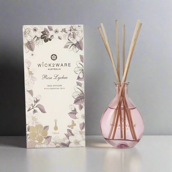 HomeDiscount-Wick2ware Australia 180ml Rose Lychee Reed Diffuser with Essential Oils