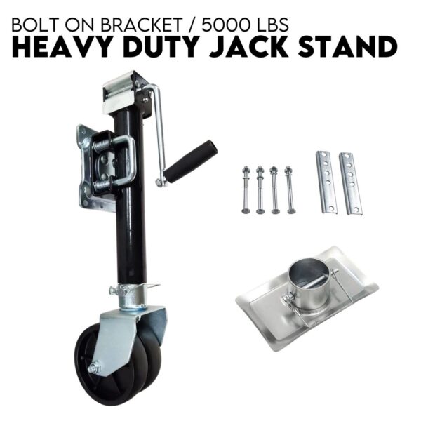 HomeDiscount-TRAILER PARTS TRAILER  JACK STAND /JOCKEY WHEEL DRAW BAR FITMENT 5000LBS