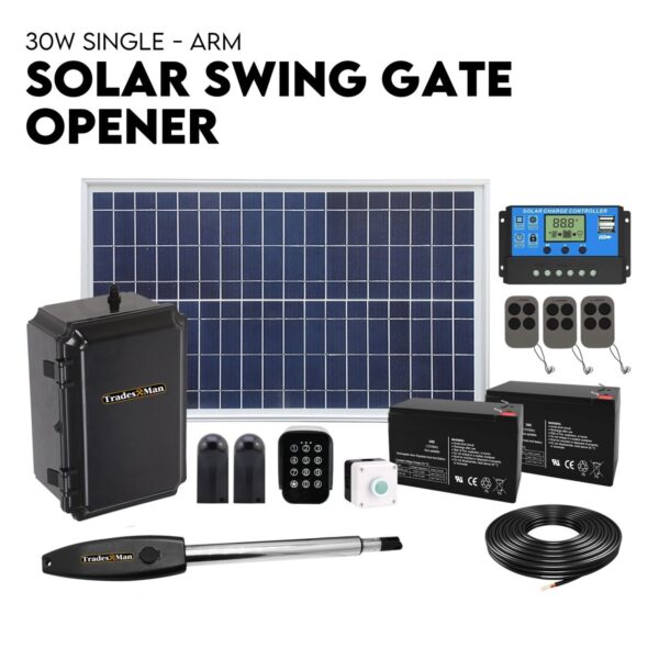 HomeDiscount-Swing Gate Opener Automatic Full Solar Power Kit Remote Control