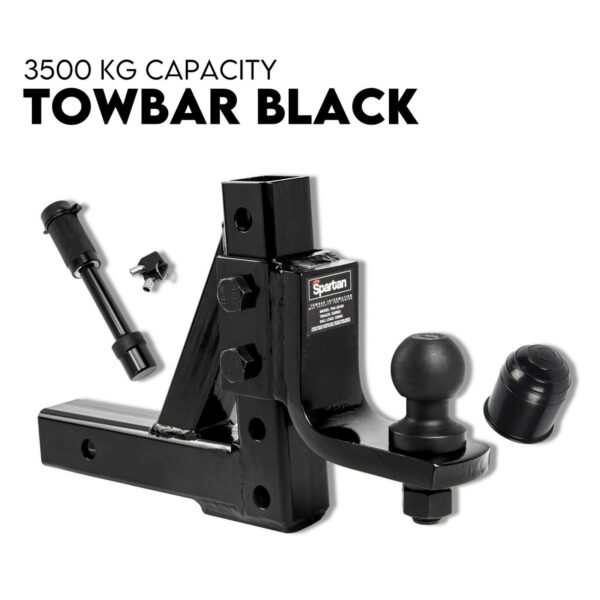 HomeDiscount-Adjustable Drop Towbar Tow Bar Ball Mount Tongue Hitch Trailer Car 3500KG