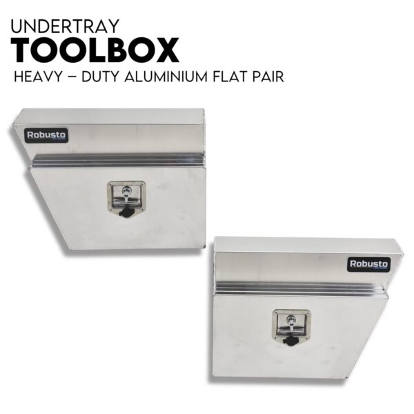 HomeDiscount-Under Tray Tool Box Underbody Pair Set 600mm Aluminium