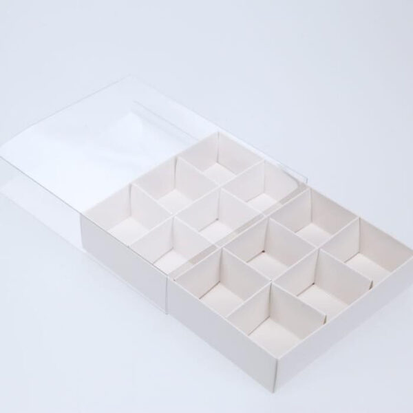 HomeDiscount-10 Pack of White Card Chocolate Sweet Soap Product Reatail Gift Box - 12 bay 4x4