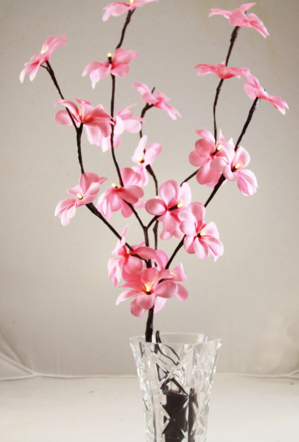 HomeDiscount-1 Set of 50cm H 20 LED Pink Frangipani Tree Branch Stem Fairy Light Wedding Even