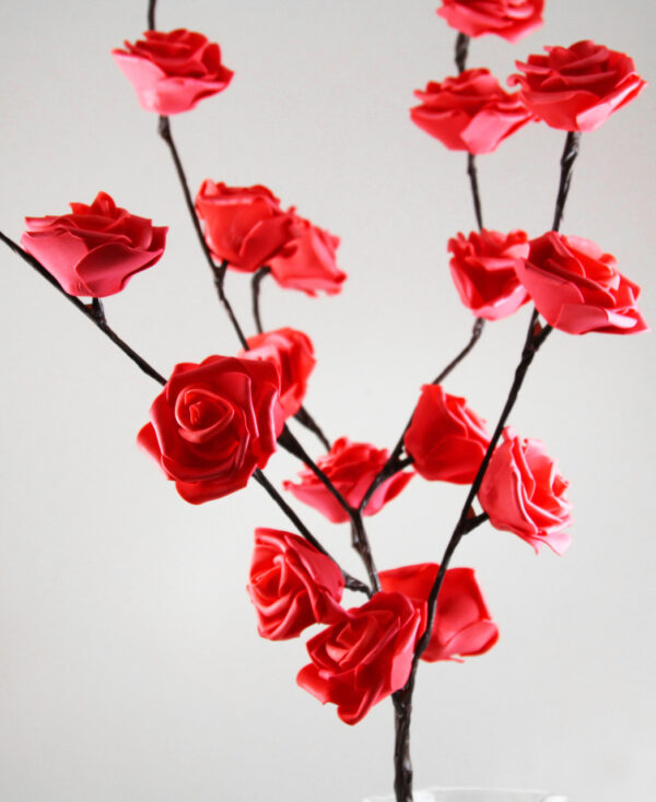 HomeDiscount-1 Set of 50cm H 20 LED Red Rose Tree Branch Stem Fairy Light Wedding Event Party