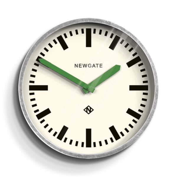 HomeDiscount-Newgate Luggage Wall Clock Galvanised Green Hands