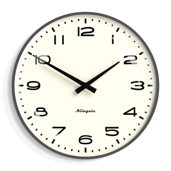 HomeDiscount-Newgate Radio City Wall Clock Black Arabic Dial - Matte Blizzard Grey