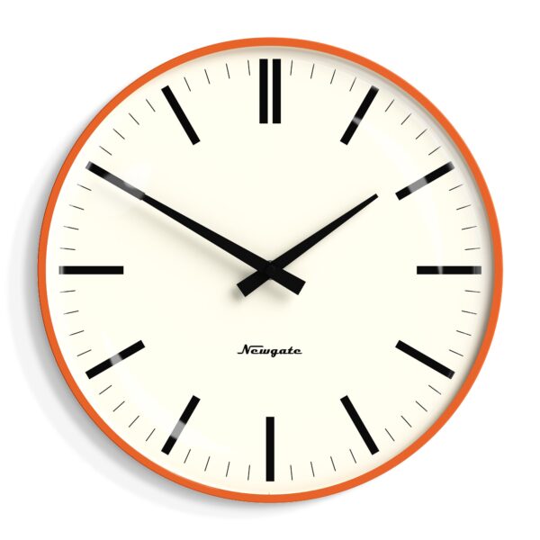 HomeDiscount-Newgate Radio City Wall Clock Bold Black Marker Dial.- Matte Pumpkin Orange