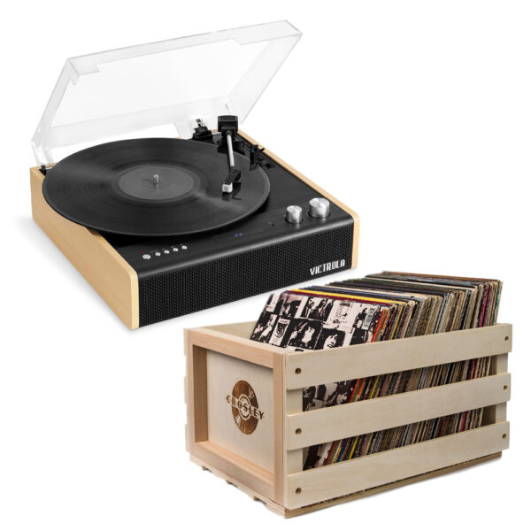 HomeDiscount-Victrola Eastwood Turntable + Bundled Record Storage Crate