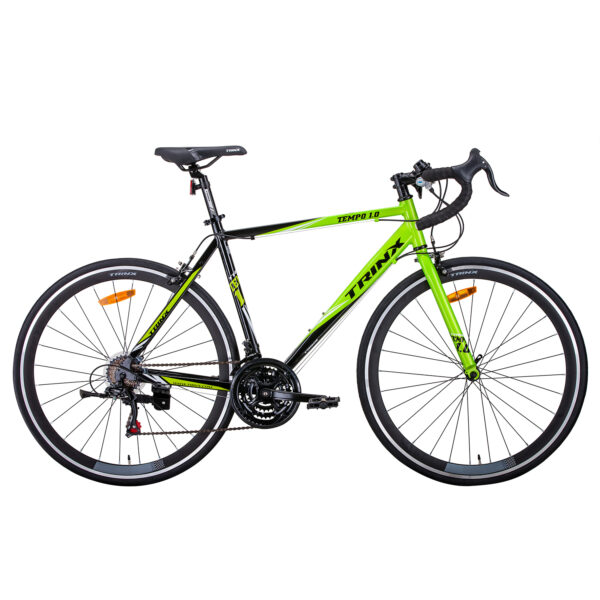 HomeDiscount-Trinx 700C Road Bike TEMPO1.0 Shimano 21 Speed Racing Bicycle 59cm Black/Green