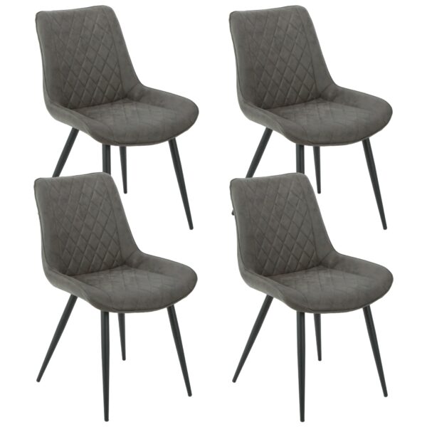 HomeDiscount-Tyler Fabric Chair (Set of 4) - Grey