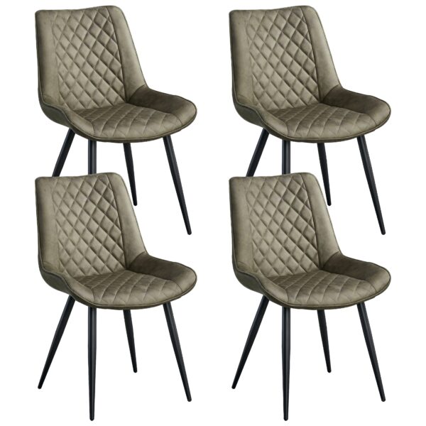 HomeDiscount-Tyler Fabric Chair (Set of 4) - Olive Green