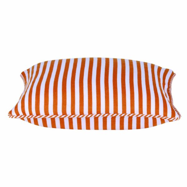 HomeDiscount-Dandi Orange & White Striped Nautical Cushion Cover 40x40cm