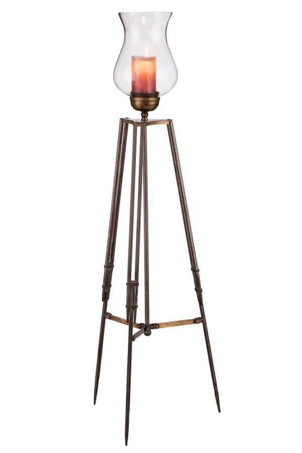 HomeDiscount-Tripod Candle Holder Floor Stand with Glass Globe Lamp