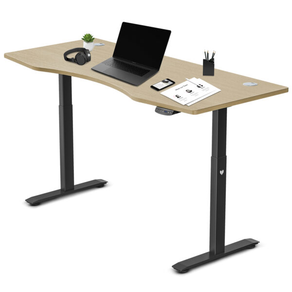 HomeDiscount-ErgoDesk AUTO Series Automatic Standing Desk 1500mm in Oak