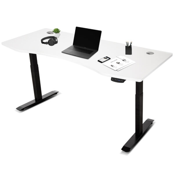 HomeDiscount-ErgoDesk AUTO Series Automatic Standing Desk 180cm in White & Black