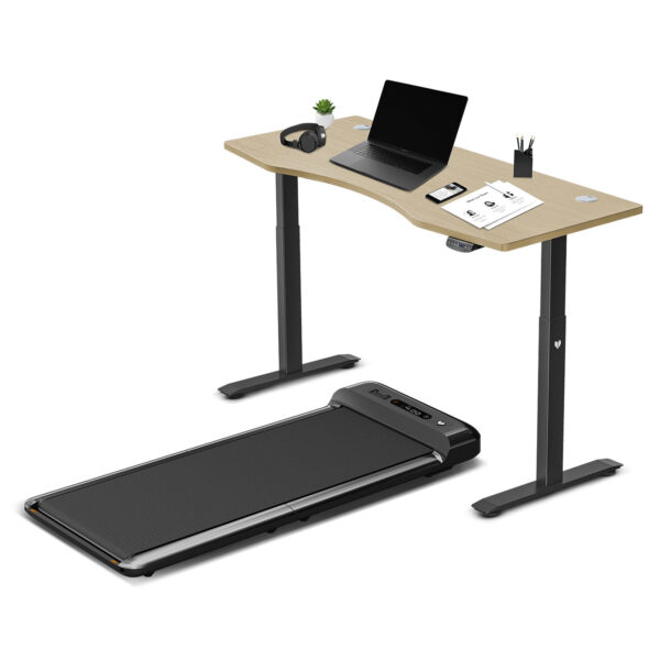 HomeDiscount-Walkingpad M2 Treadmill with Dual Motor Automatic Standing Desk 150cm in Oak/Bl