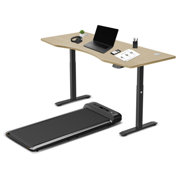 HomeDiscount-Walkingpad M2 Treadmill with Dual Motor Automatic Standing Desk 180cm in Oak/Bl