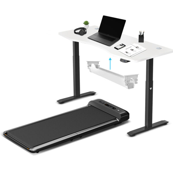 HomeDiscount-WalkingPad M2 Treadmill with ErgoDesk Automatic White Standing Desk 1500mm + Ca