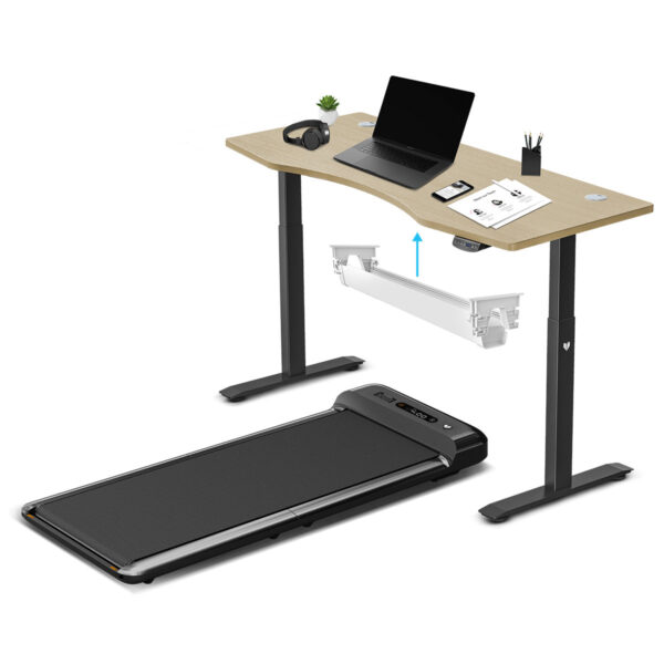 HomeDiscount-WalkingPad M2 Treadmill with ErgoDesk Automatic Oak Standing Desk 1500mm + Cabl