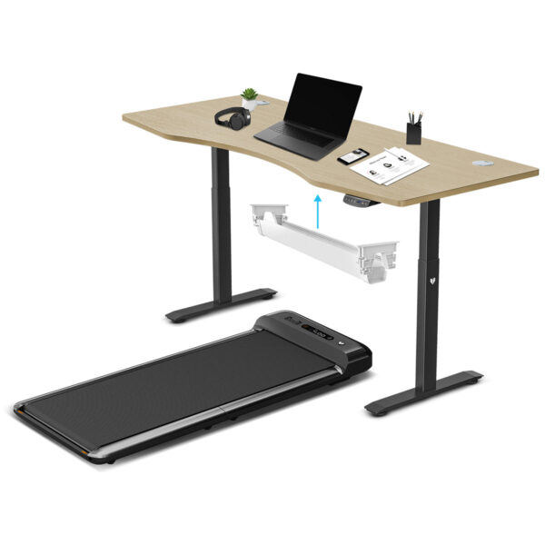 HomeDiscount-WalkingPad M2 Treadmill with ErgoDesk Automatic Oak Standing Desk 1800mm + Cabl