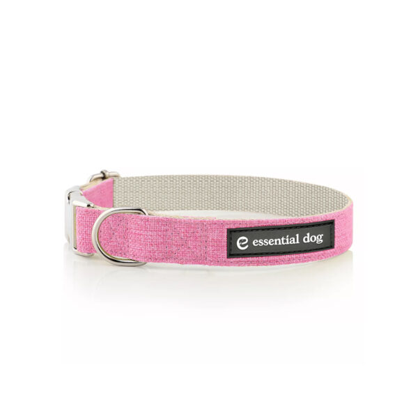 HomeDiscount-Natural Hemp & Cotton Dog Collar (Pretty Pink) LARGE