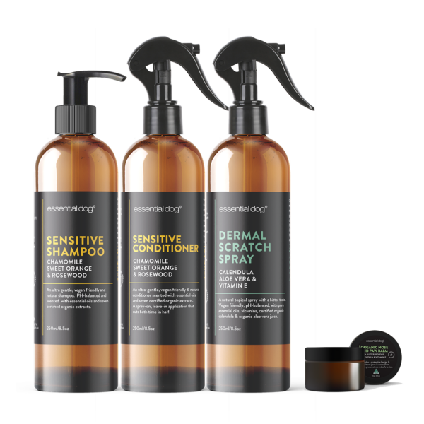 HomeDiscount-Sensitive Skin Itch Pack: Dog Shampoo  Conditioner  Dermal Scratch Spray & Paw B