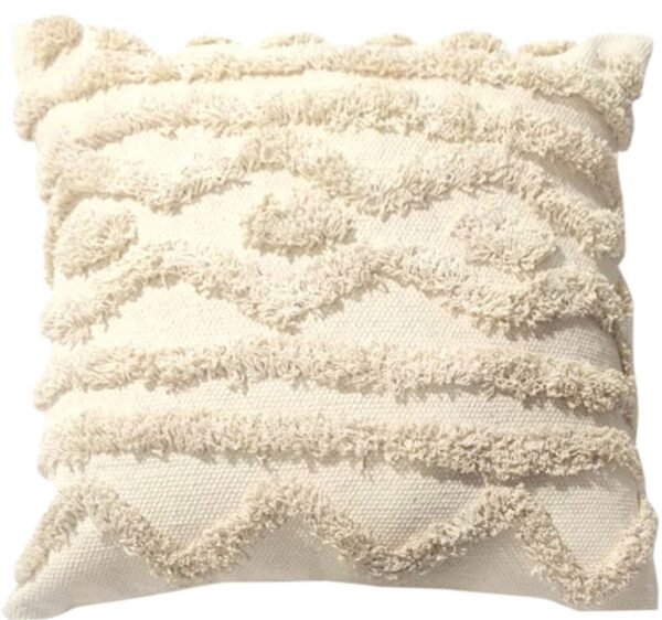 HomeDiscount-White woven line design cushion cover 45x45 cm