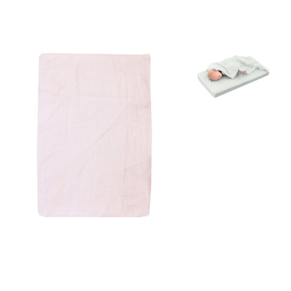 HomeDiscount-Baby Pink Bassinet Fitted Sheet with a Flat Sheet Sewed Attached