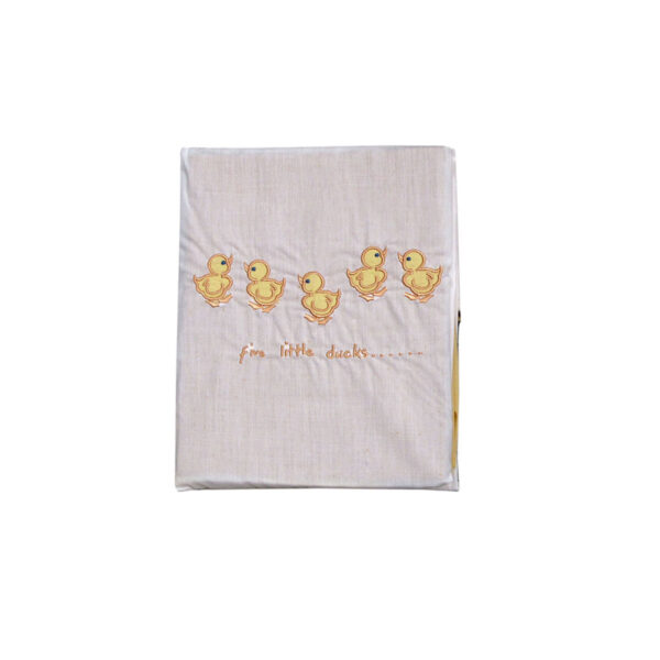 HomeDiscount-Five Little Ducks Embroidered Polyester Cotton Bassinet Size Sheet Set