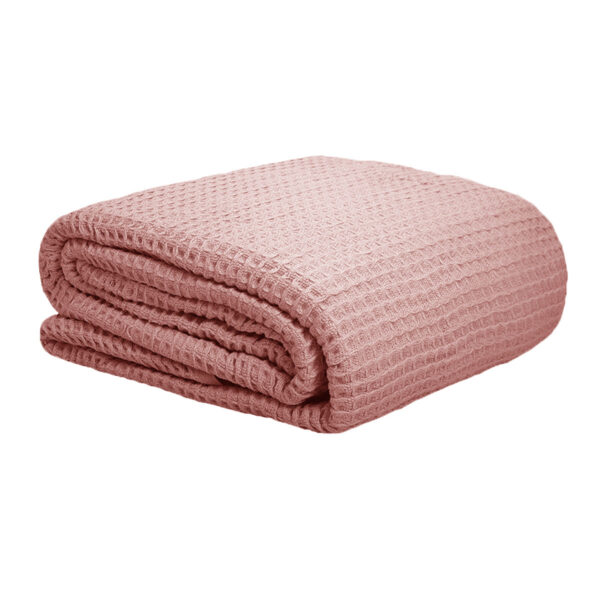 HomeDiscount-Cotton Waffle Blanket Dusty Pink King