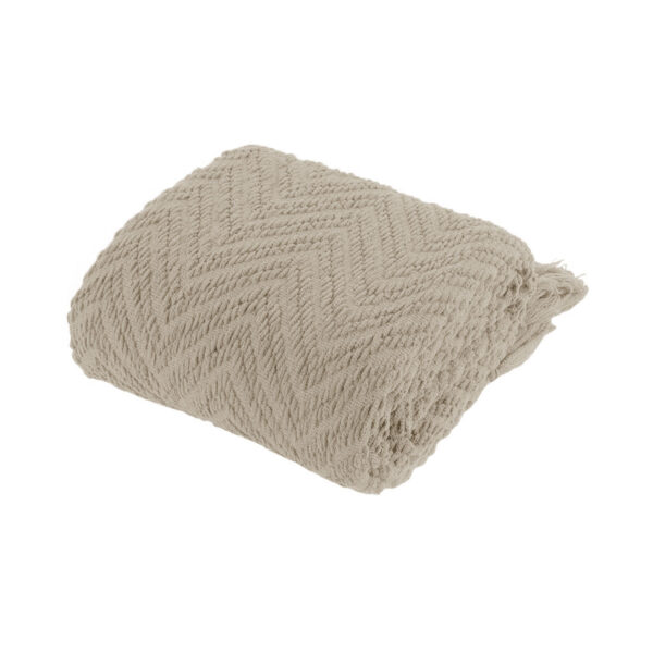 HomeDiscount-Ezra Taupe Knitted Throw Rug