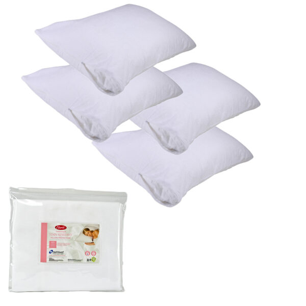 HomeDiscount-Easyrest Stain Resistant Standard Pillow Protectors 4 Pack