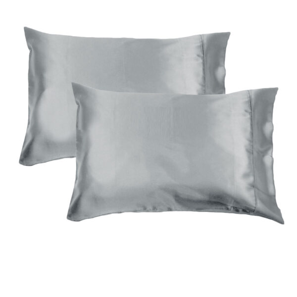 HomeDiscount-Accessorize 300TC Deluxe Essentials Satin Standard Pillowcases Silver