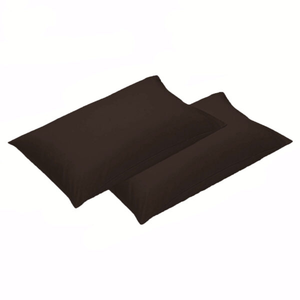 HomeDiscount-500TC Pair of Cotton Standard Pillowcases Chocolate