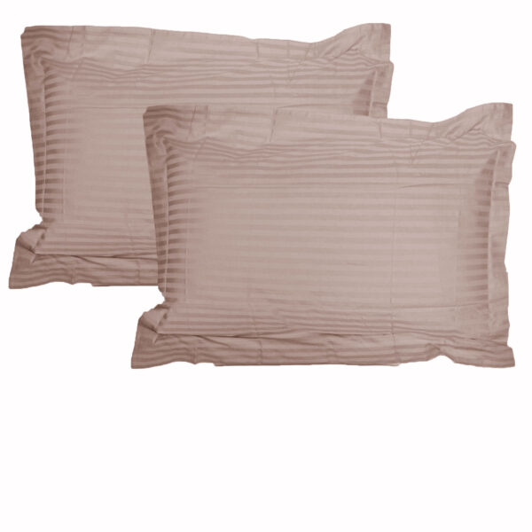 HomeDiscount-Accessorize 325TC Pair of Stripe Jumbo / Queen Pillowcases Blush