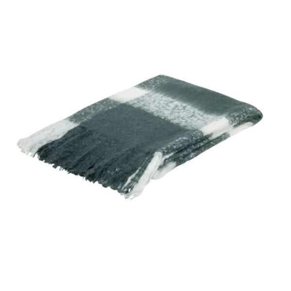 HomeDiscount-J.Elliot Home Wren Faux Mohair Throw Charcoal/White