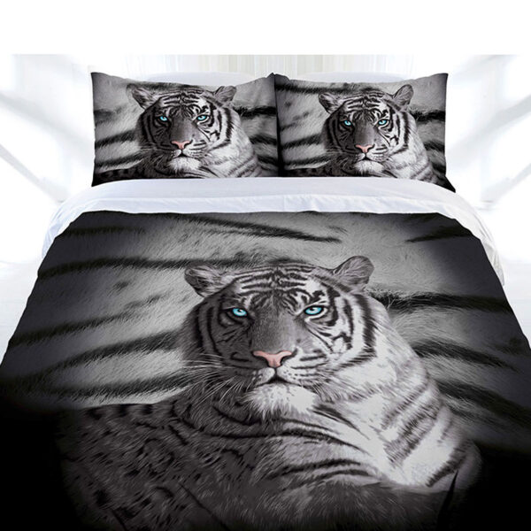 HomeDiscount-Just Home Blue Eyes Stripes Tiger Quilt Cover Set Queen