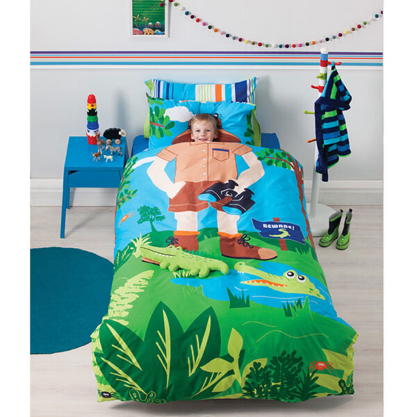 HomeDiscount-Cubby House Reversible Croc Hunter Quilt Cover Set Double