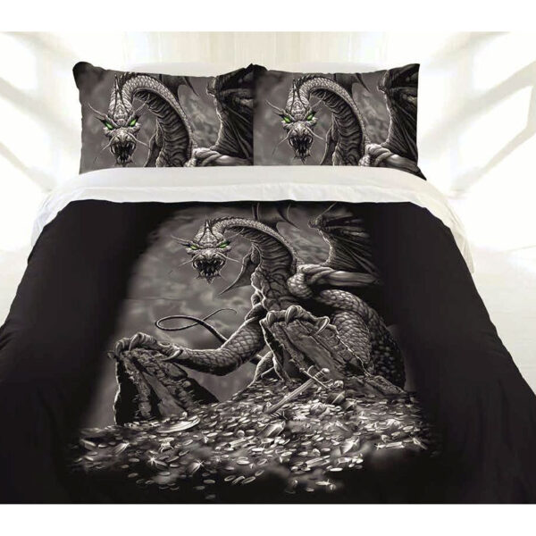 HomeDiscount-Just Home Green Eyed Dragon Quilt Cover Set Double