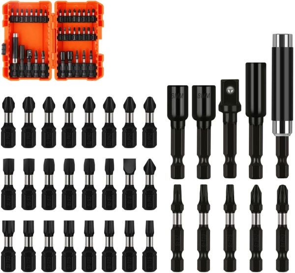 HomeDiscount-34Pc Impact Screwdriver Bit Set Nut Driver Magnetic Drill Holder Quick Release