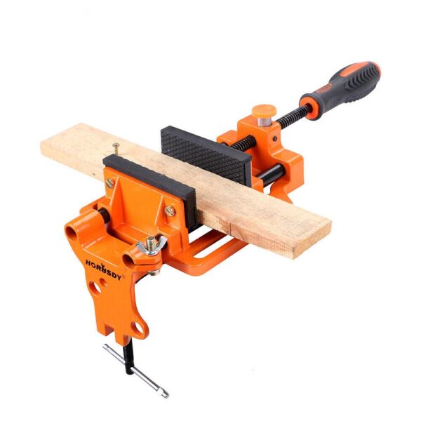 HomeDiscount-90mm Drill Press Bench Vice Quick Release Clamp Jaw Soft Grip Hand Pads Woodwork