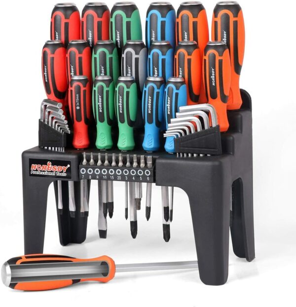 HomeDiscount-44-Piece Impact Screwdriver Set with Magnetic Bits  High Torque Hex Keys and Rac