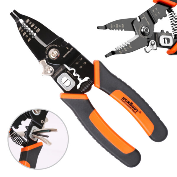 HomeDiscount-8" Wire Stripping Tool Wire Cutter Hand Crimping Pliers Strip Cutter Insulated